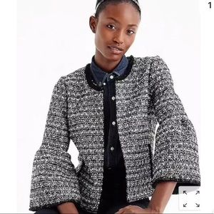 J. Crew Sequin Tweed Lady Jacket Bell Sleeves